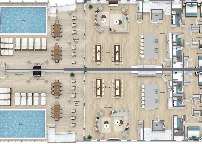 Seaside East 12 Bdrm, 115 Bath, Private Pools, Sleeps 36 Holiday home Gulf Shores